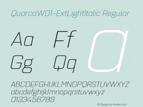 QuarcaW01-ExtLightItalic Regular Version 1.00 Font Sample