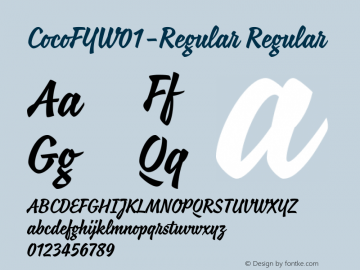 CocoFYW01-Regular Regular Version 1.00 Font Sample