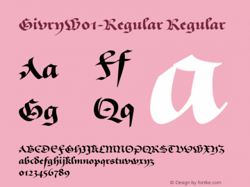 GivryW01-Regular Regular Version 1.1 Font Sample