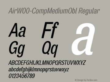 AirW00-CompMediumObl Regular Version 1.00 Font Sample