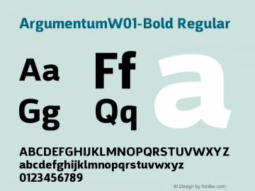 ArgumentumW01-Bold Regular Version 2.00 Font Sample