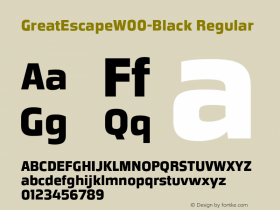 GreatEscapeW00-Black Regular Version 1.00 Font Sample