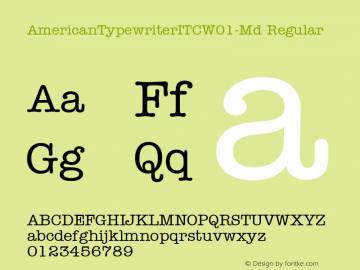 AmericanTypewriterITCW01-Md Regular Version 1.00 Font Sample