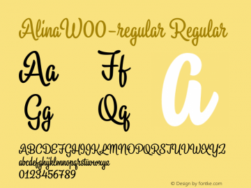 AlinaW00-regular Regular Version 1.00 Font Sample