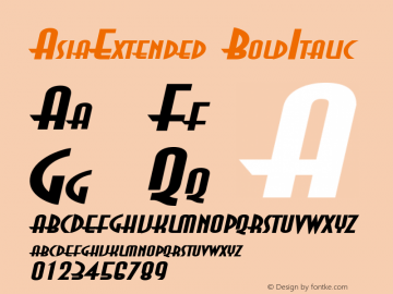 AsiaExtended BoldItalic Altsys Fontographer 4.1 5/28/96图片样张