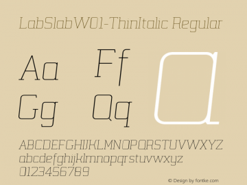 LabSlabW01-ThinItalic Regular Version 2.00图片样张