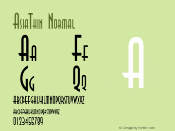 AsiaThin Normal Altsys Fontographer 4.1 5/28/96 Font Sample