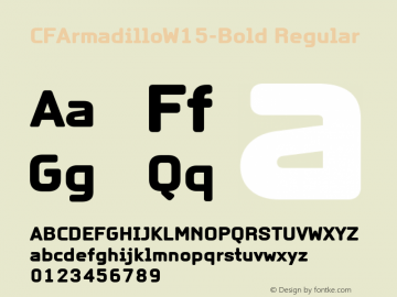CFArmadilloW15-Bold Regular Version 1.00 Font Sample