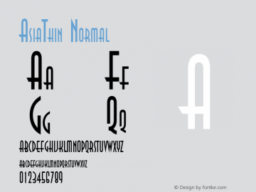 AsiaThin Normal Altsys Fontographer 4.1 5/28/96 Font Sample