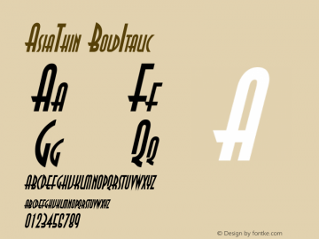 AsiaThin BoldItalic Altsys Fontographer 4.1 5/29/96图片样张