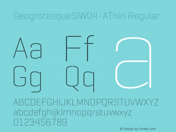 GeogrotesqueSlW04-AThin Regular Version 1.00 Font Sample
