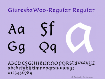 GiureskaW00-Regular Regular Version 1.00 Font Sample