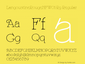 LangoustineRougeNFW01-Rg Regular Version 1.10 Font Sample