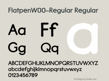 FlatpenW00-Regular Regular Version 1.00 Font Sample