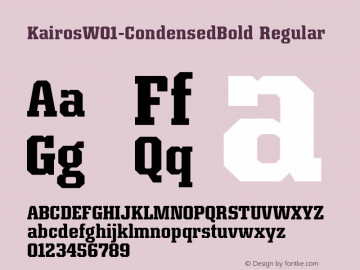 KairosW01-CondensedBold Regular Version 1.00 Font Sample