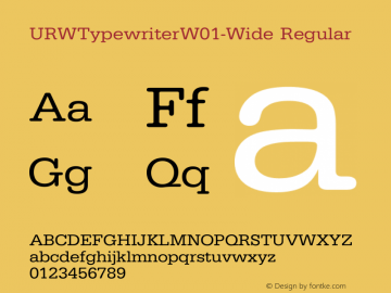 URWTypewriterW01-Wide Regular Version 1.00 Font Sample