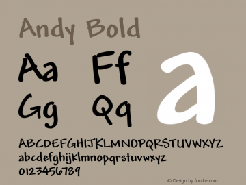 Andy Bold Version 1.05 Font Sample