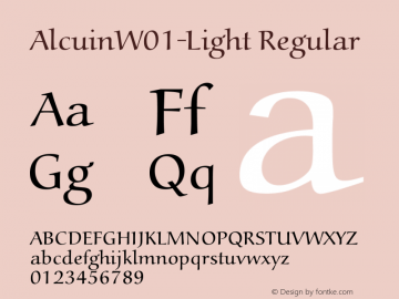 AlcuinW01-Light Regular Version 1.02图片样张