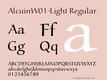 AlcuinW01-Light Regular Version 1.02 Font Sample