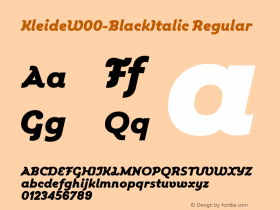 KleideW00-BlackItalic Regular Version 1.00 Font Sample