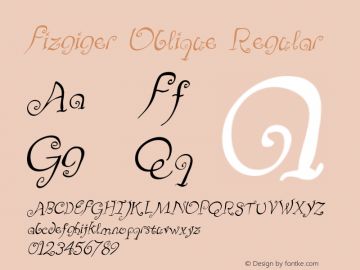 Fizgiger Oblique Regular Version 1.00 Font Sample