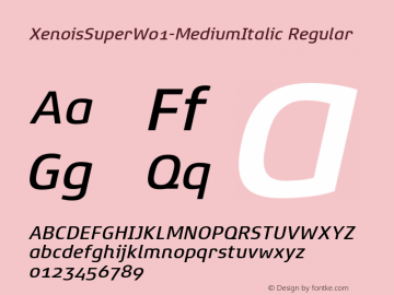 XenoisSuperW01-MediumItalic Regular Version 1.1 Font Sample
