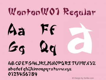 WontonW01 Regular Version 1.01 Font Sample