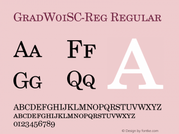 GradW01SC-Reg Regular Version 1.00 Font Sample