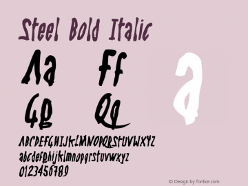 Steel Bold Italic Version 001.000 Font Sample