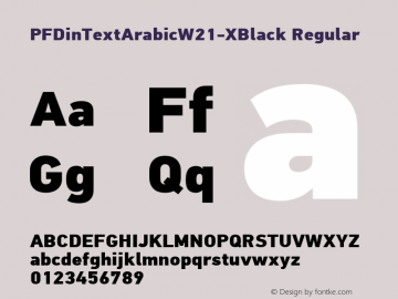 PFDinTextArabicW21-XBlack Regular Version 3.00图片样张
