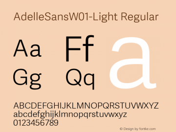 AdelleSansW01-Light Regular Version 1.00图片样张