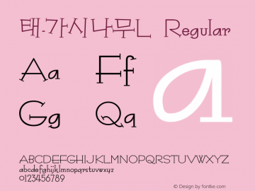 태-가시나무L Regular 001.000 Font Sample