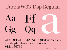 UtopiaW03-Dsp Regular Version 1.00 Font Sample