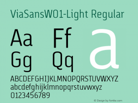 ViaSansW01-Light Regular Version 1.10 Font Sample