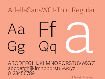 AdelleSansW01-Thin Regular Version 1.00 Font Sample