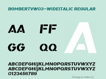 BomberTVW03-WideItalic Regular Version 1.00图片样张