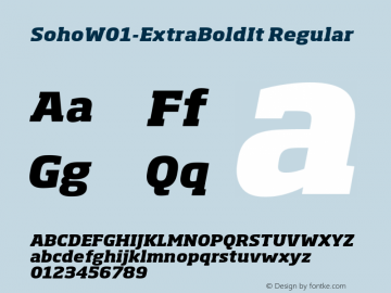 SohoW01-ExtraBoldIt Regular Version 1.4 Font Sample