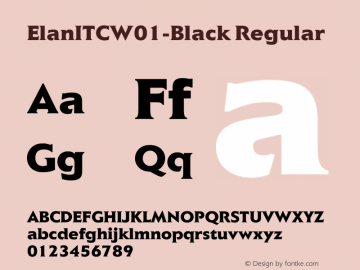 ElanITCW01-Black Regular Version 1.02 Font Sample