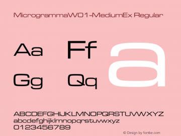 MicrogrammaW01-MediumEx Regular Version 1.01 Font Sample