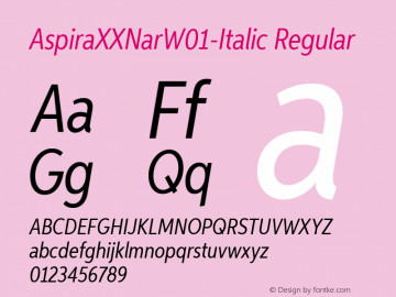 AspiraXXNarW01-Italic Regular Version 1.5图片样张