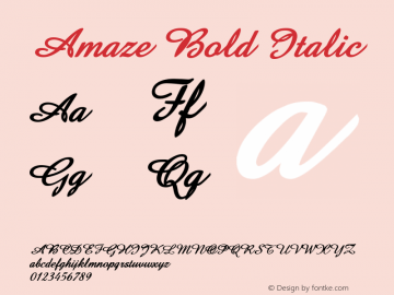 Amaze Bold Italic 1.0/1995: 2.0/2001 Font Sample