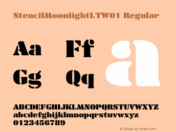 StencilMoonlightLTW01 Regular Version 1.01 Font Sample