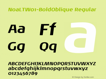 NoaLTW01-BoldOblique Regular Version 1.01 Font Sample