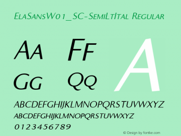 ElaSansW01_SC-SemiLtItal Regular Version 1.00图片样张