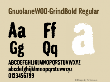GnuolaneW00-GrindBold Regular Version 1.00 Font Sample