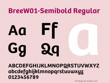 BreeW01-Semibold Regular Version 1.00 Font Sample