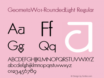 GeometaW01-RoundedLight Regular Version 1.00 Font Sample