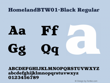 HomelandBTW01-Black Regular Version 1.00 Font Sample