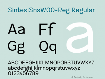 SintesiSnsW00-Reg Regular Version 1.00 Font Sample