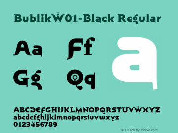 BublikW01-Black Regular Version 1.00 Font Sample